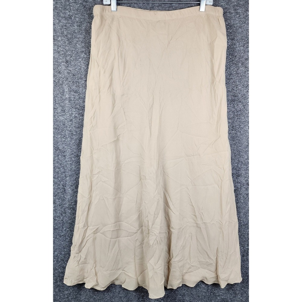Adrianna Papell Skirt Suit Women 16W Gold Silk Embroidered Beaded 2 Piece Set - Picture 9 of 15
